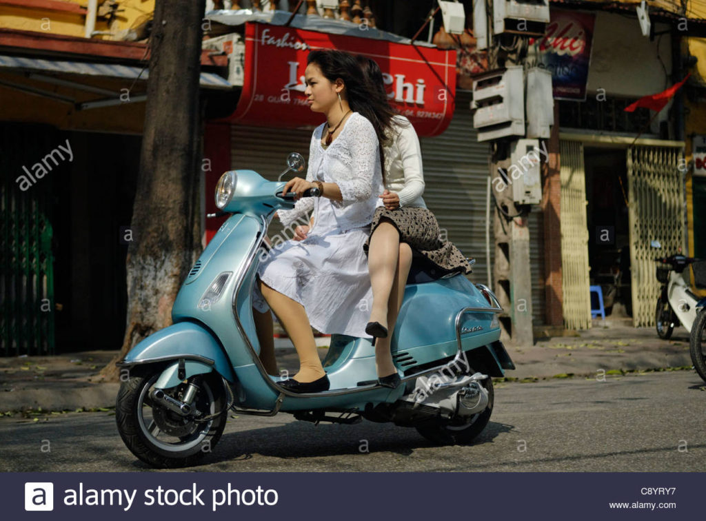 moped, motorbike, girls, ladies, hosiery, nylon, office work, 