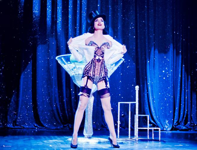Dita von Tease from Strip Strip Hooray in Las Vegas in stockings and lingerie
