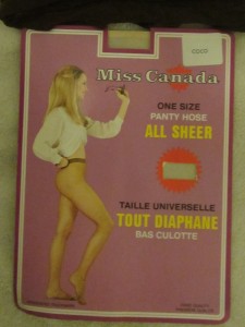 Miss Canada brand vintage 100 nylon sheer pantyhose packaging
