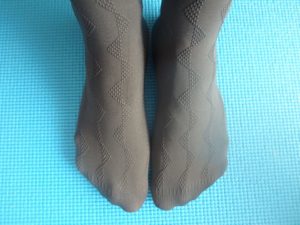 Nubia tights on my legs by Fiore 2 feet close up