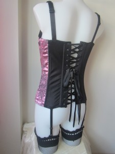 25943 corset Shirley of Hollywood pink style back view