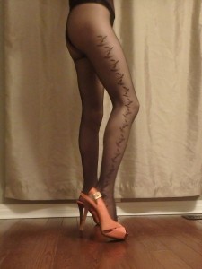 Zilda floral print tights by fiore on my legs 2