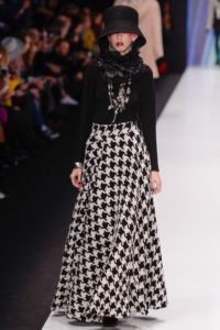 Slava Zaitsev Spring 2017 collection Russian checkered gingham skirt