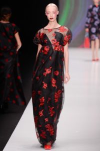 Slava Zaitsev Spring 2017 collection Russian red dress